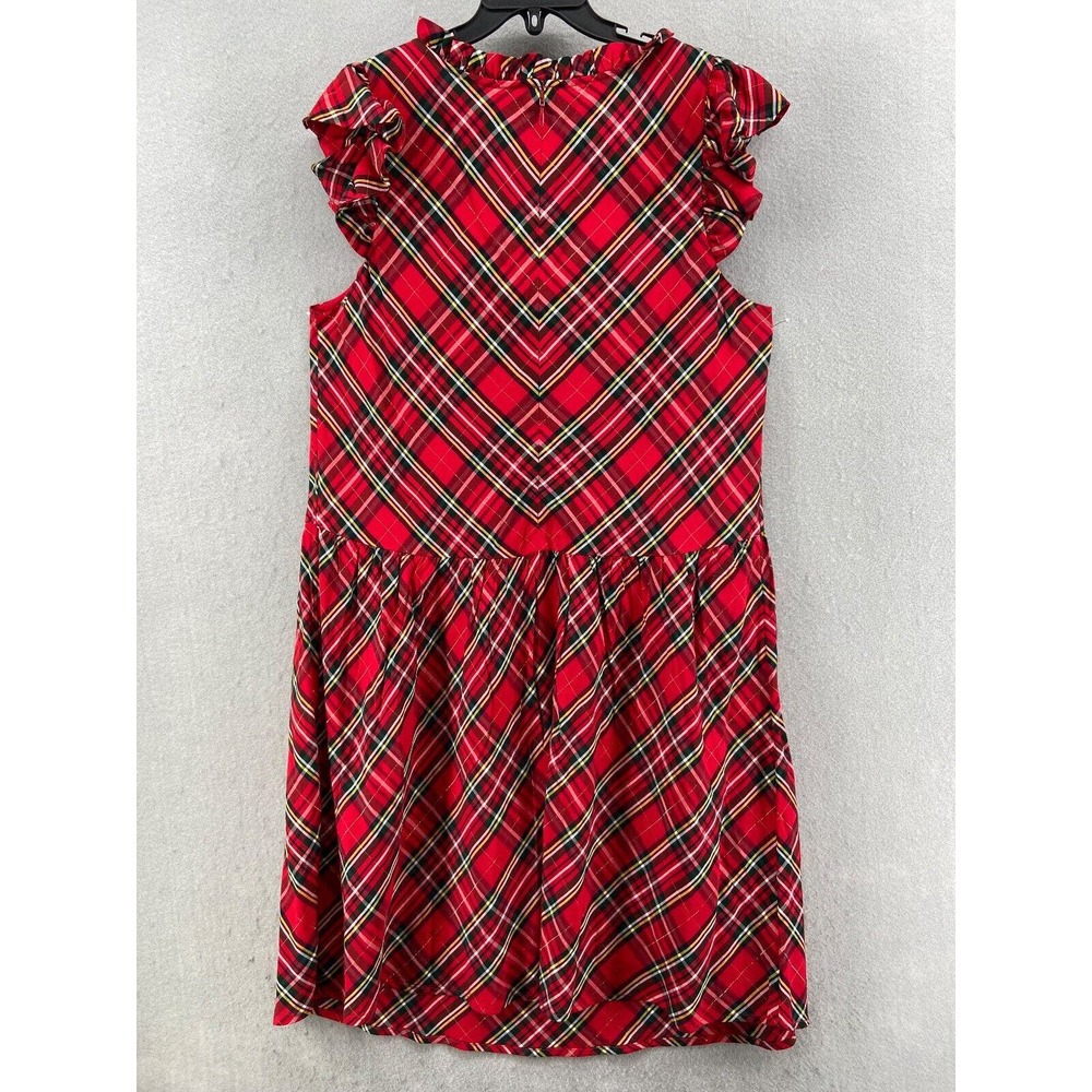 NWT Vineyard Vines Dress Girls Sz 4 Red Tartan Plaid Ruffle Cap Sleeve Midi - Picture 10 of 15